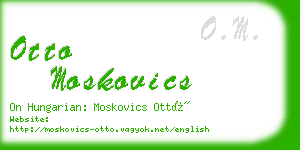 otto moskovics business card